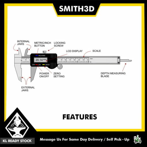 Stainless steel digital caliper 150mm led screen measuring ruler tool