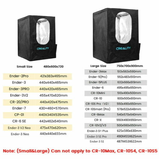 Creality 3d printer enclosure easy install for 3d printer ender 3 ender 5 plus cr10s pro cr10 ender3 biqu
