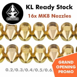 16 pieces mk8 nozzle pack 0.2mm / 0.3mm / 0.4mm / 0.5mm / 0.6mm / 0.8mm / 1.0mm for creality ender 3 / ender 5 / cr-10