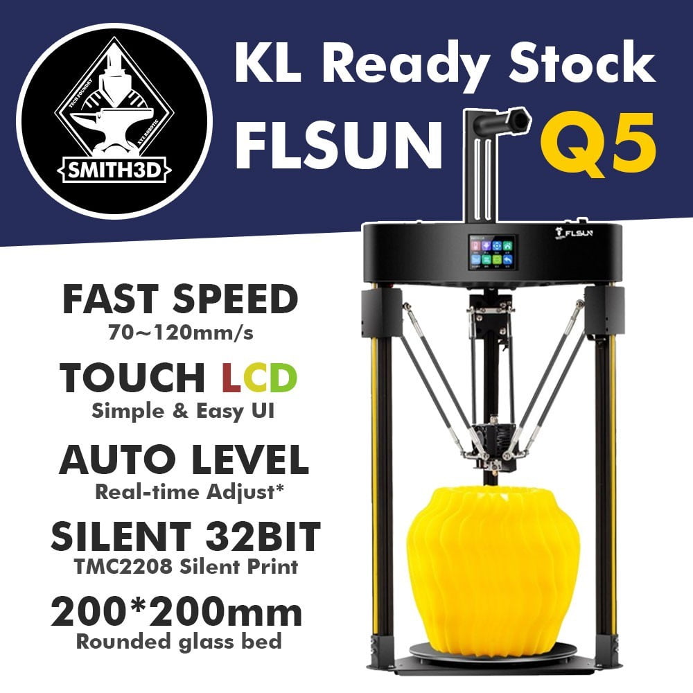 Flsun Q5 3D Printer DIY Delta Touch Screen TMC2208 Silent Auto