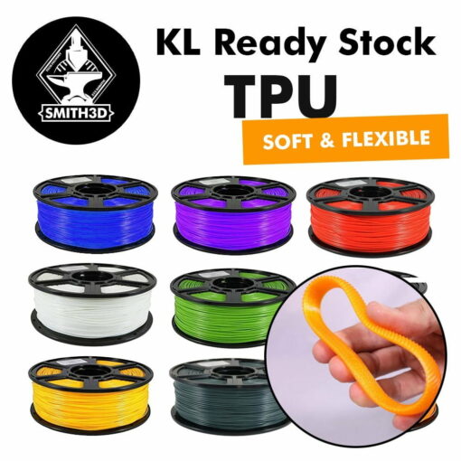 Smith3d tpu flexible / elastic filament 1kg - red, yellow, natural, green, blue