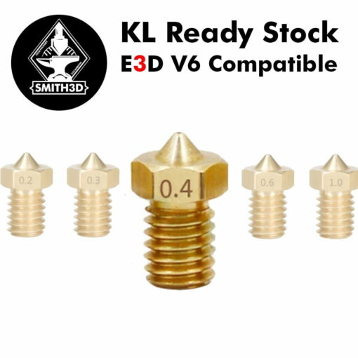 E3d v6 compatible brass nozzle 0.2mm / 0.3mm / 0.4mm / 0.6mm / 0.8mm / 1.0mm