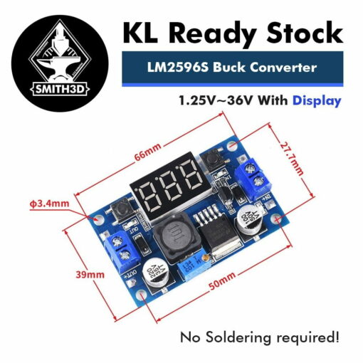 Lm2596s dc-dc adjustable step down buck converter power module with display 4.0-38v to 1.25v-36v
