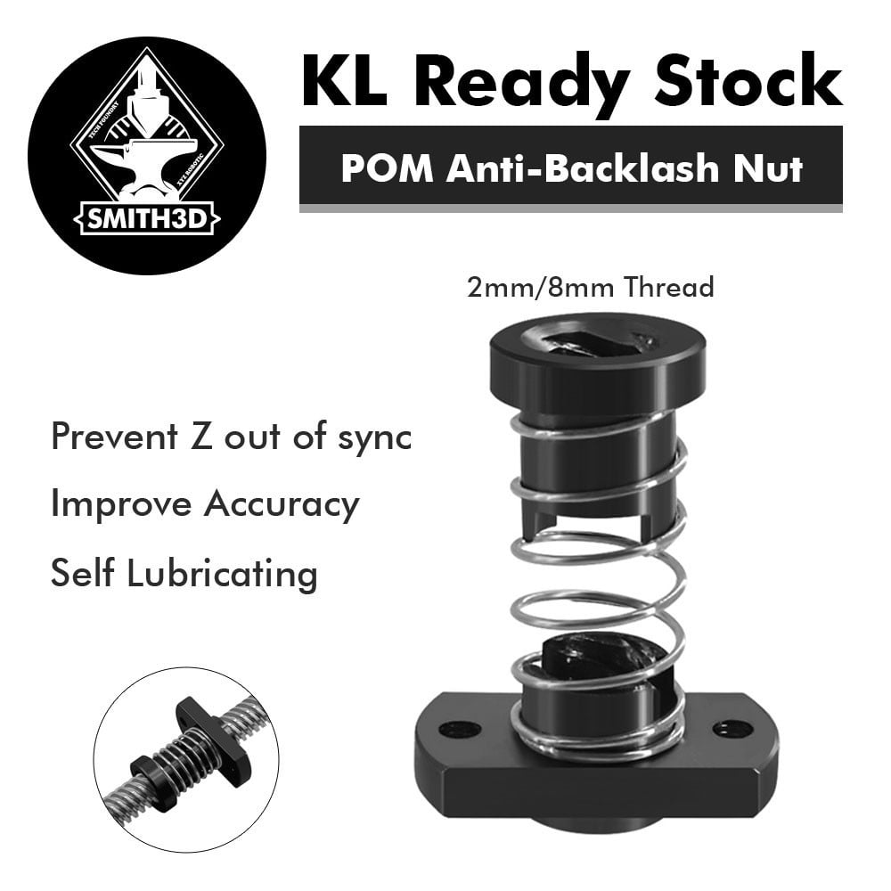 POM Anti-Backlash Nut for 3D Printer Eliminate The Spring Creality Ender Series - Smith3D Malaysia