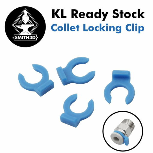 Blue collet locking clip for pneumatic fittings 3d printer parts