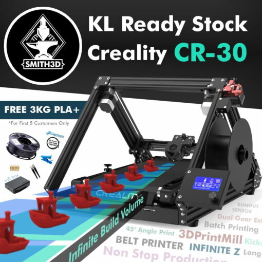 Creality cr-30 3dprintmill belt 3d printer [ready stock] infinite z volume printing for 3d print mass production cr30