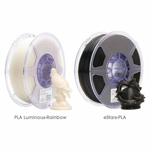 Esun pla luminous-rainbow estars-pla filament 1.75mm glow in the dark pla 1kg spool luminous 3d printing filament
