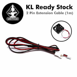 2 pin extension cable 1m length for 3d printer 3010 4010 5015 fan (male to female plug)