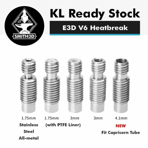E3d v6 compatible heatbreak stainless steel or titanium 1.75mm 4.1mm fit ptfe tube