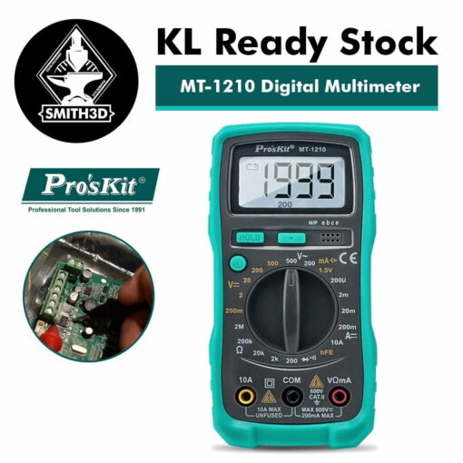 Pro'skit mt-1210 3½ compact digital multimeter for 3d printer diagnose electronic leak thermistor check voltage adjust v