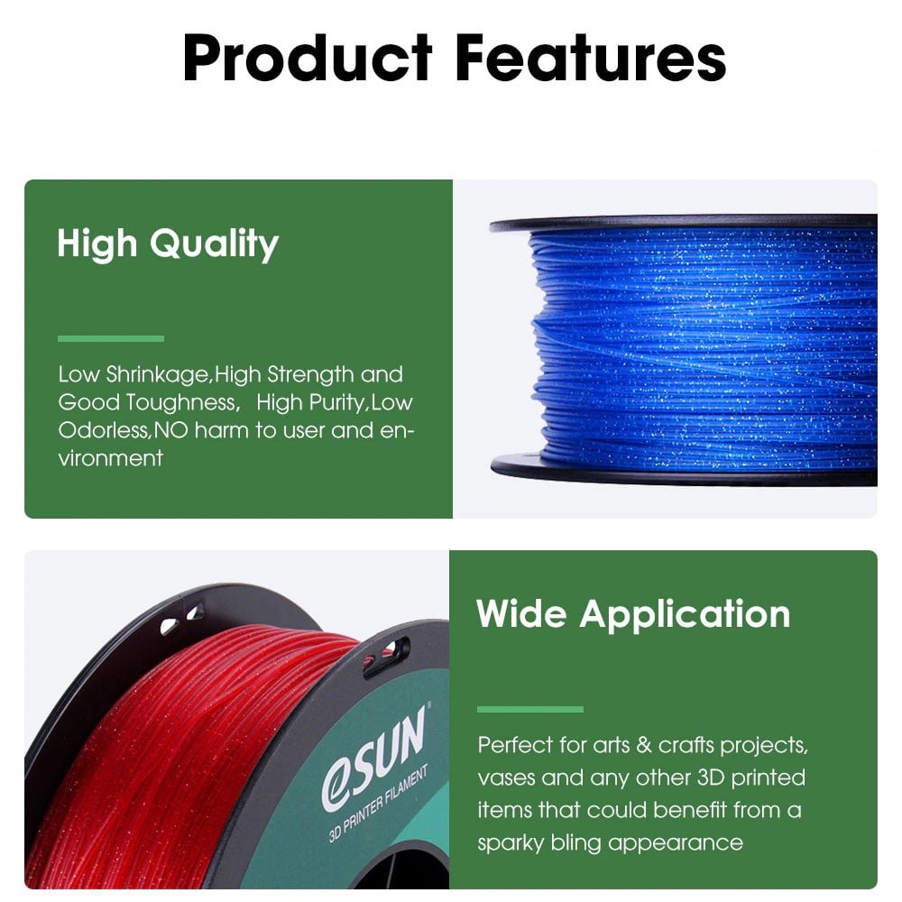 eSUN etwinkling-PLA filament 1.75mm 1kg 3d printing filament for 3D Pr