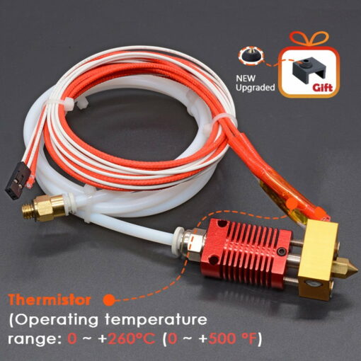 Ender 3/5/6/cr-10 hotend kit aluminum heat block with heater thermistor & silicone sock 24v 40w