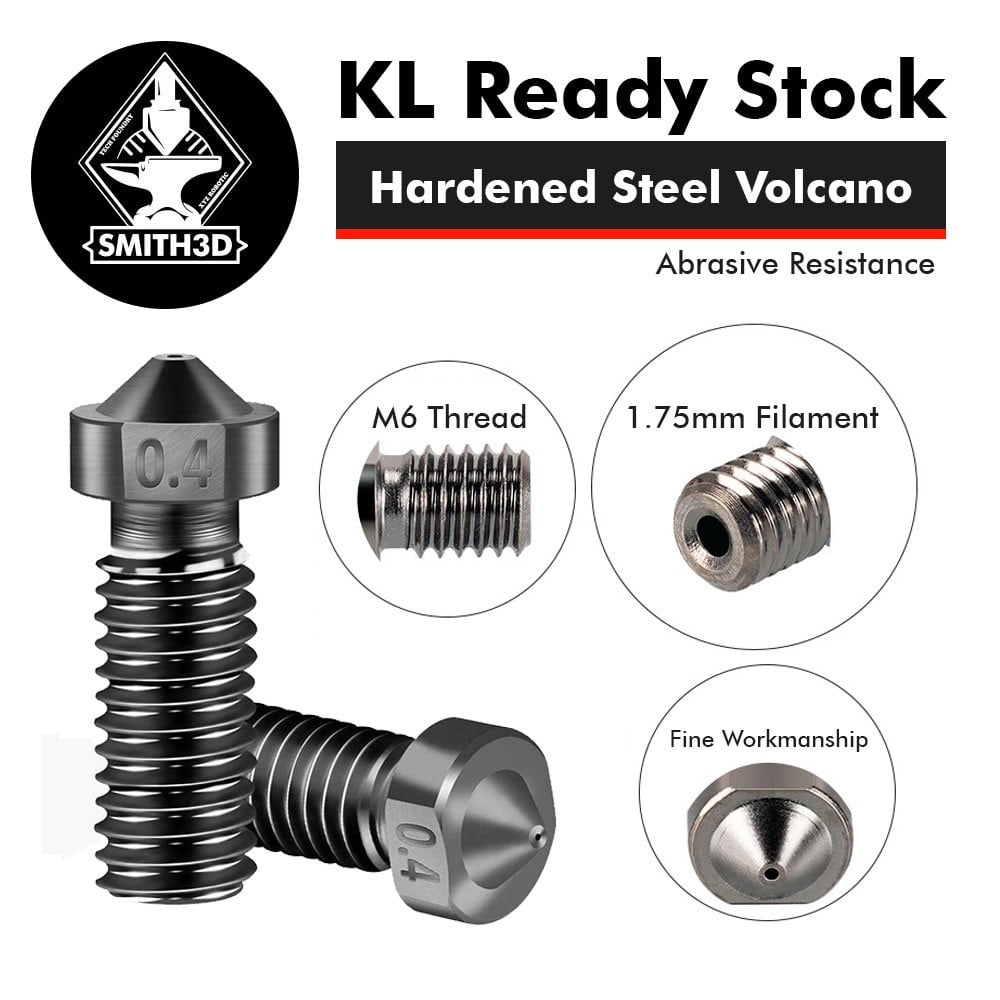Hardened Steel MK8 Nozzle for 3D Printer Ender 3/5/6 - Smith3D Malaysia