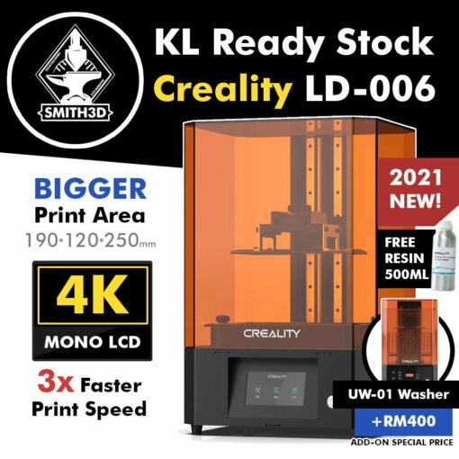 [ready stock] creality ld-006 4k mono lcd resin 3d printer 4k resolution carbon filter faster printing monochrome lcd