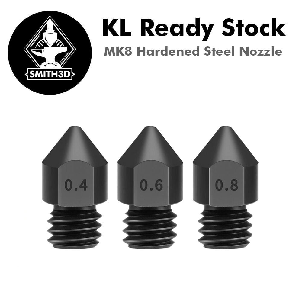 Hardened Steel MK8 Nozzle for 3D Printer Ender 3/5/6 - Smith3D Malaysia