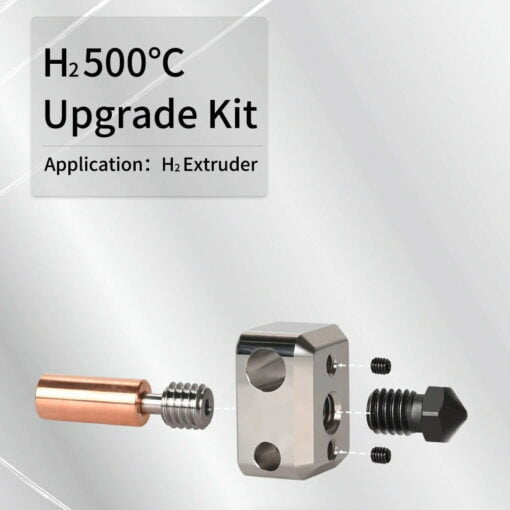 High temperature h2 extruder 500°c upgrade kit hardened steel nickel plated heat block 70w 9000rpm fan