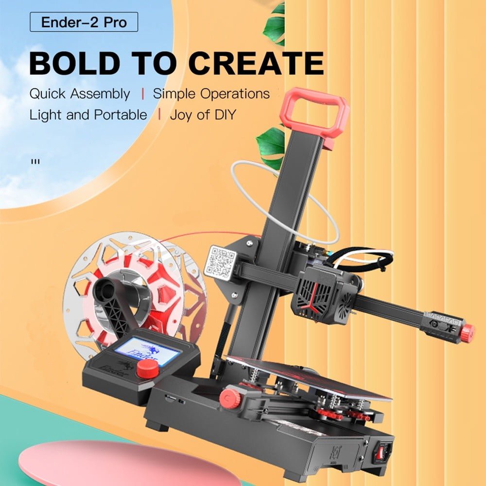 New Arrival] Creality Ender-2 Pro 3D Printer Super Portable Beginner Friendly PLA TPU WOOD 165*165*180mm - Smith3D Malaysia