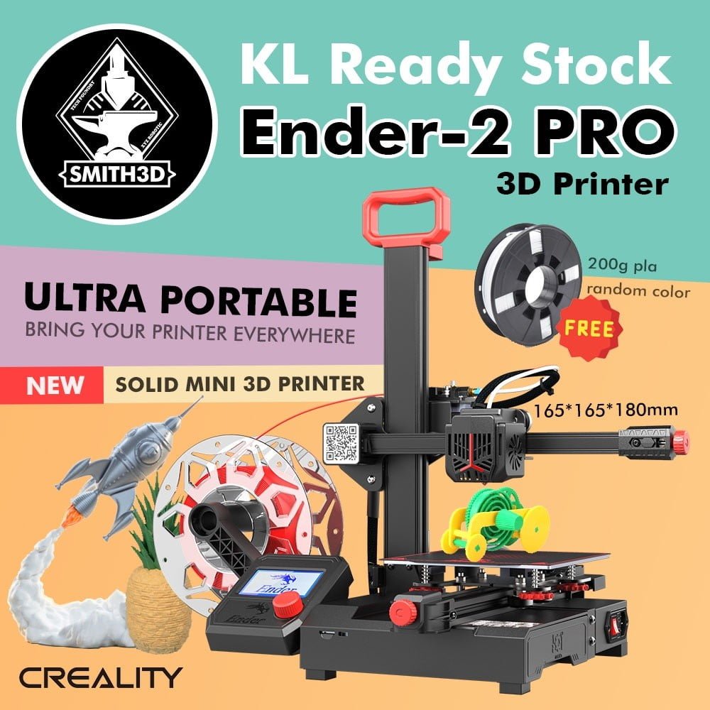 New Arrival] Creality Ender-2 Pro 3D Printer Super Portable Beginner Friendly PLA TPU WOOD 165*165*180mm - Smith3D Malaysia