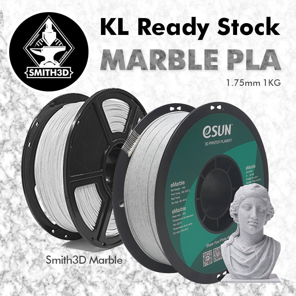 Smith3D Marble PLA Filament 1.75mm 1KG for 3D Printer eSUN Ender 3