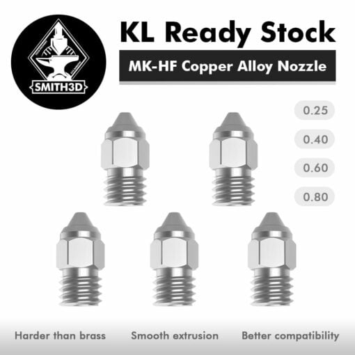 Mk-hf plated copper alloy nozzle kit by creality for 3d printer 500c high temp peek abs pc nylon