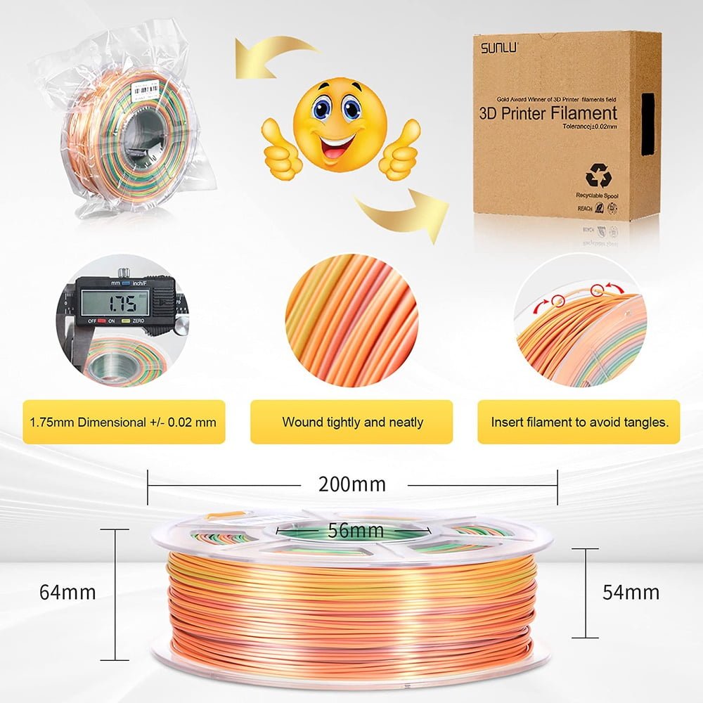 SUNLU PETG Rainbow 3D Filament 1.75mm 1KG