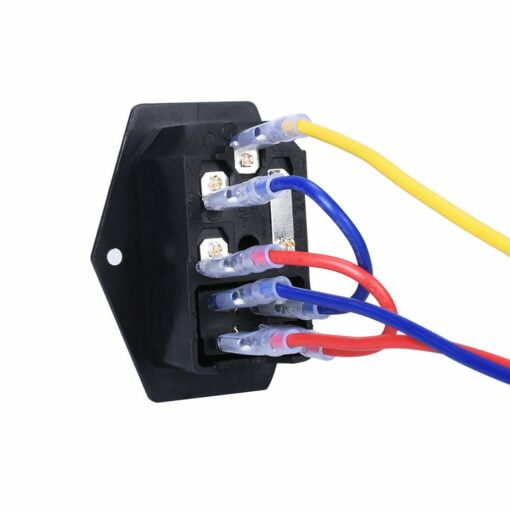 Power switch ac power outlet direct 10a 250v with red triple rocker switch fused module plug for 3d printer