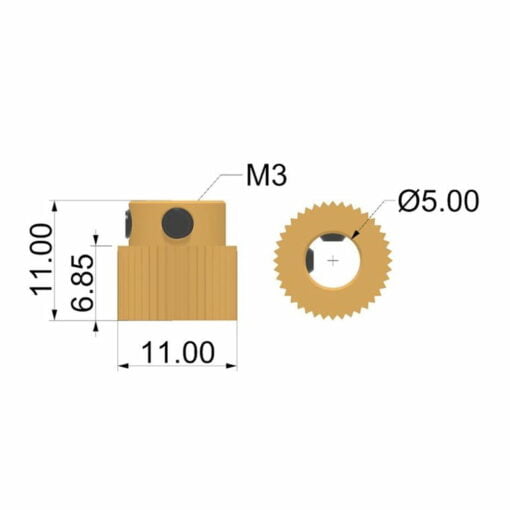 Mk8 extruder driver gear for ender 3 cr10 3d printer