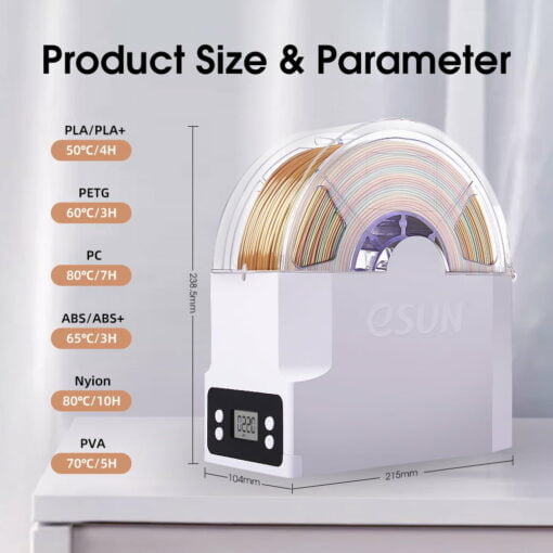 Esun ebox filament storage & filament dryer keeps filament dry with weight measure & filament heating holder