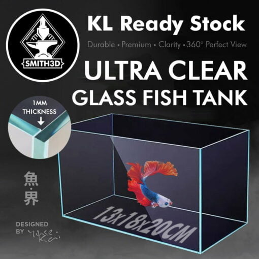 Ultra clear glass fish tank for model display betta fish for indoor decor low iron glass