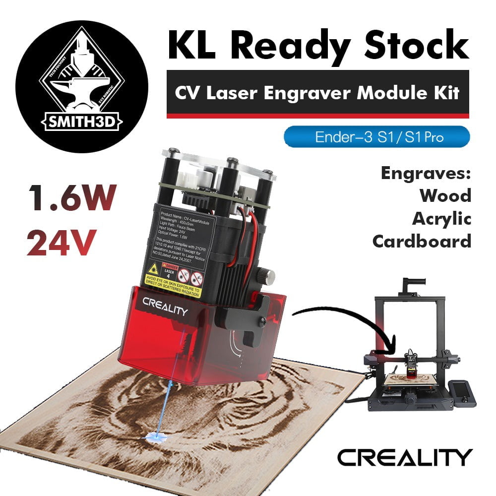Creality CV Laser Engraver Module Kit 1.6W for Ender-3 S1 3D Printer 2 in 1  24V - Smith3D Malaysia