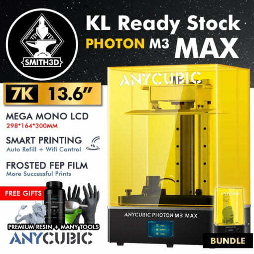 Anycubic photon m3 max 7k mono lcd resin 3d printer with auto resin refill matte fep alternative phrozen sonic mega 8k