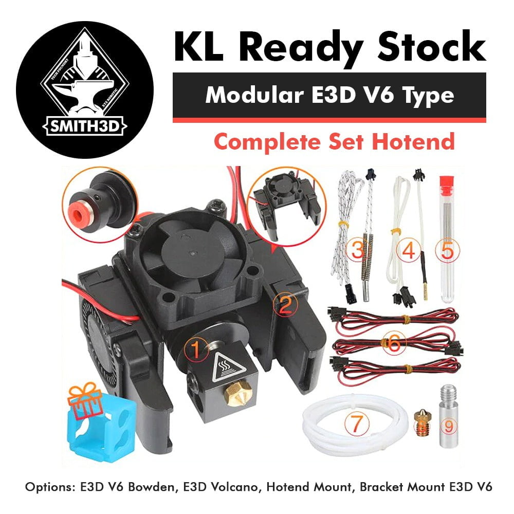Diktatur Mindre dollar Modular E3D V6 / Volcano 24V Complete Kit Hotend for 3D Printer Ender 3  Ender 5 Ender 6 Upgrade Mod - Smith3D Malaysia