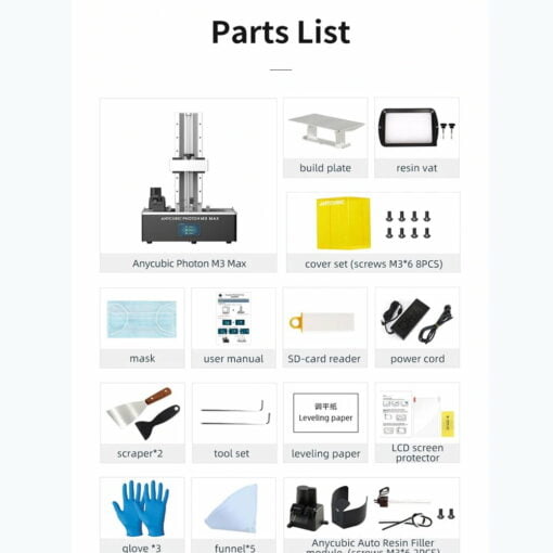 Anycubic photon m3 max 7k mono lcd resin 3d printer with auto resin refill matte fep alternative phrozen sonic mega 8k