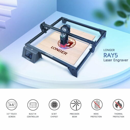 Longer ray5 laser engraver with compressed spot, 32-bit motherboard, eye protection, diy laser engraver 400x400mm