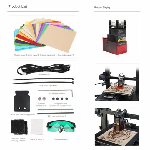 Creality cv laser engraver module kit 1.6w for ender-3 s1 3d printer 2 in 1 24v