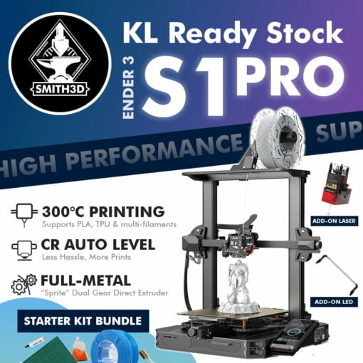 Ender 3 s1 pro 3d printer s1 upgrade with 300°c high-temperature nozzles pei flexi plate led light sprite auto level