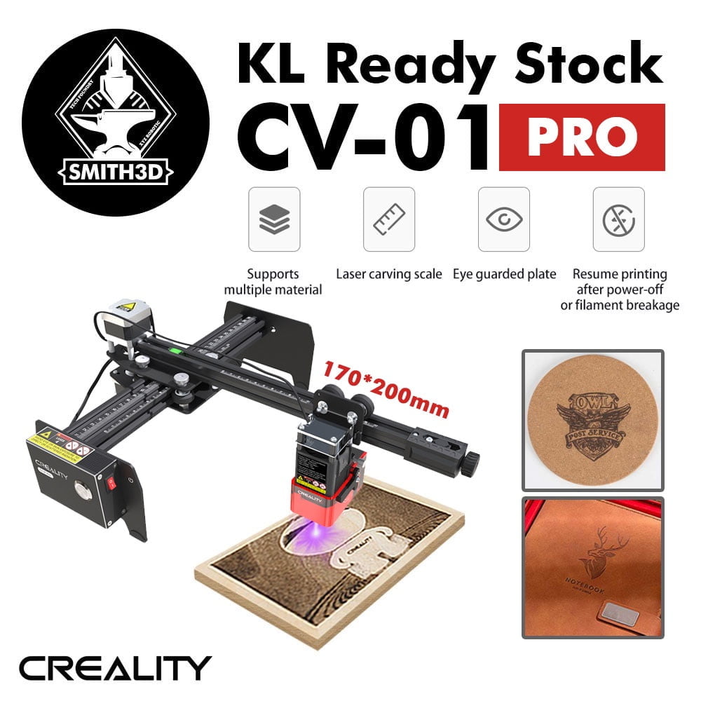 Creality Laser Engraving Machine CV-01 Pro Industrial Quality Meticulous  Engraving Supports Multiple Material - Smith3D Malaysia