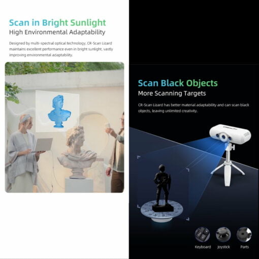 Creality cr-scan lizard 3d scanner portable handheld/auto mode 0.05mm high precision no marker quick scanning 2022 upgr