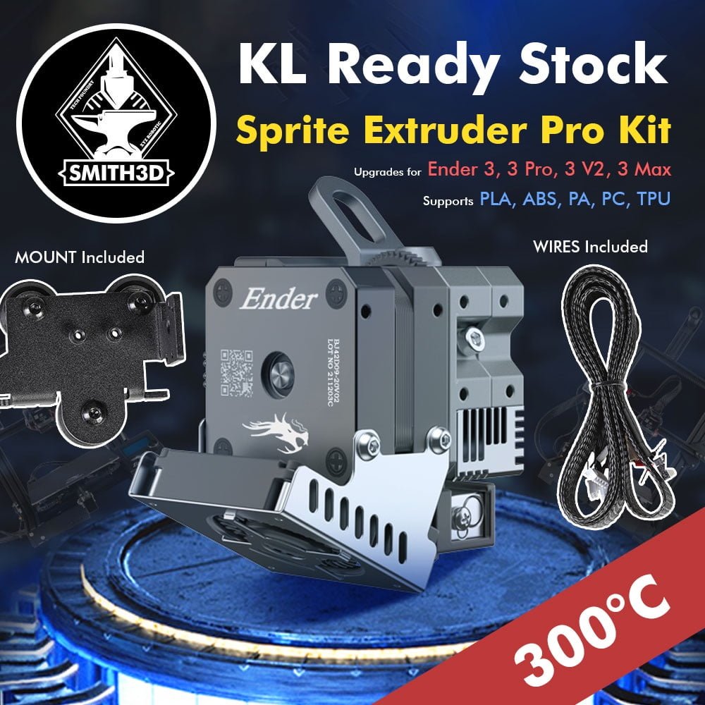 Sprite Extruder Pro Kit 300℃ High Temp All Metal Dual Gear Feeding Design  3.5:1 Gear Ratio for Ender 3 Ender 3 V2 CR10