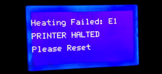 How to solve Heating Failed: E1 Printer Halted , Thermal Runaway: E1 Halted - Malaysia