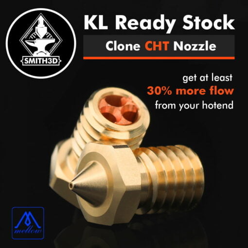 Mellow cht nozzle clone high flow 1.75/3.0 universal for e3dv6 hot end 3d printing accessories - volcano adapter