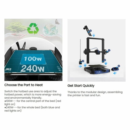 Biqu hurakan diy 3d printer | bigtreetech m4p+cb1 | out-of-the-box klipper printer | biqu microprobe