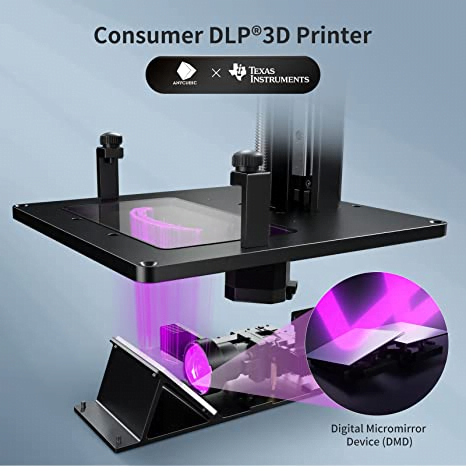 Anycubic photon d2 resin 3d printer, dlp 3d printer with high precision, ultra-silent printing & long usage life-span, u