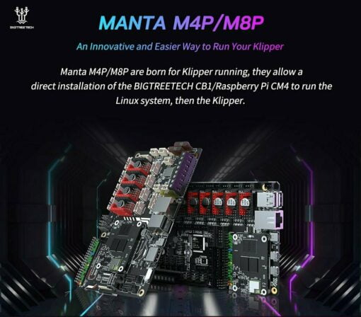 Bigtreetech btt manta m8p | m4p mainboard tmc2209 32bit with cb1 v2.1 for klipper raspberry pi cm4 voron v0 ender 3