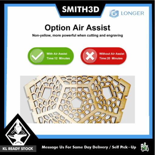 Longer ray5 laser engraver accessories air assist rotary roller honeycomb 400x400mm co2 acrylic cutter