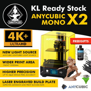 Anycubic photon mono x2 4k high precision large print size 4k+ resin lightturbo lcd 3d printer dual z-axis linear rail
