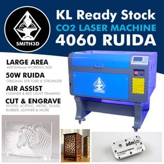 4060 ruida co2 laser cutting machine for acrylic, fabric, rubber, wood, glass 50w engraving and cutting power craft