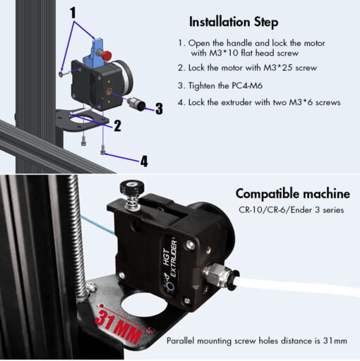 Haldis 3d hgt extruder integrated dual gear feeder (draft)