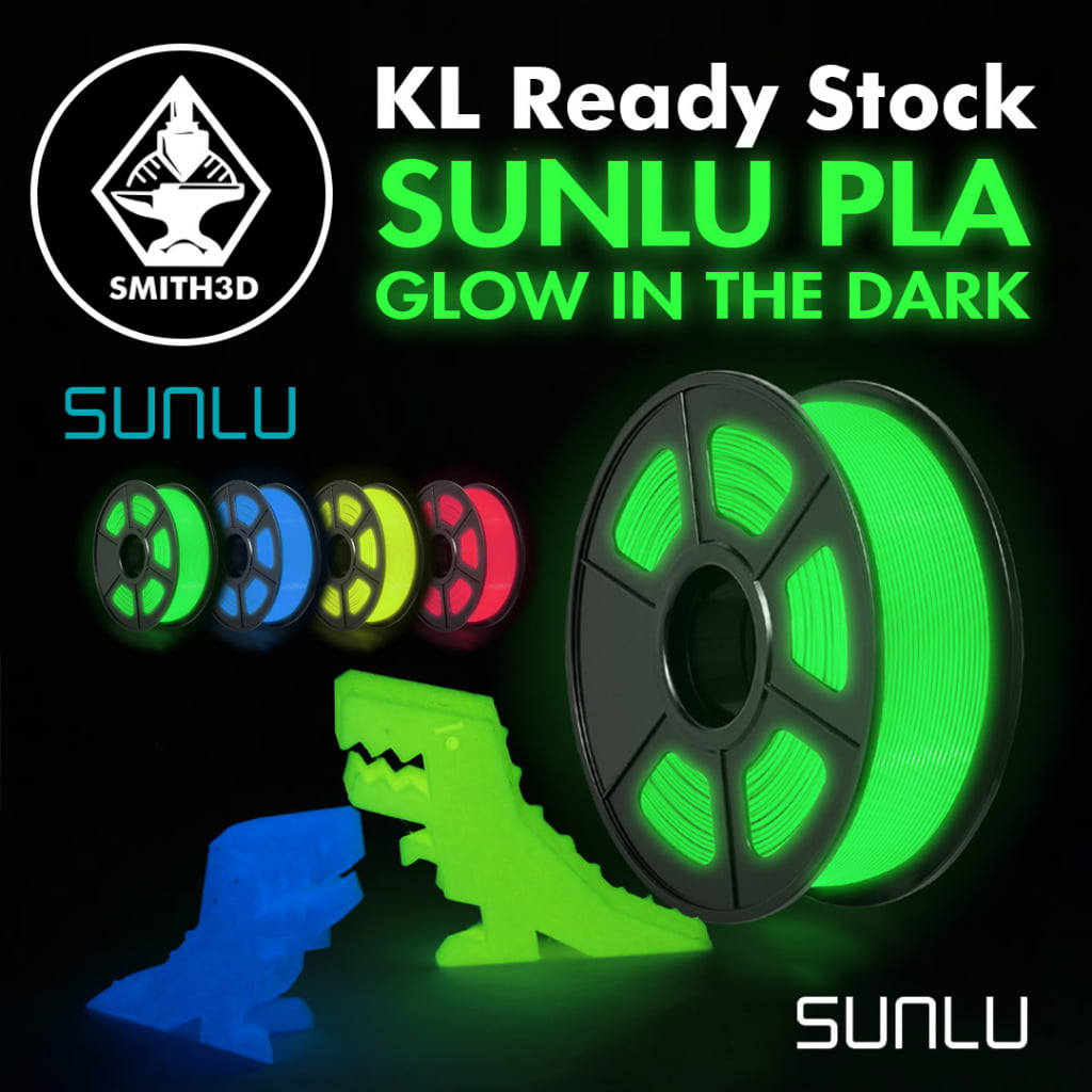 SUNLU Glow in The Dark 3D Printer Filament 1KG/Roll, 1.75mm - Smith3D  Malaysia