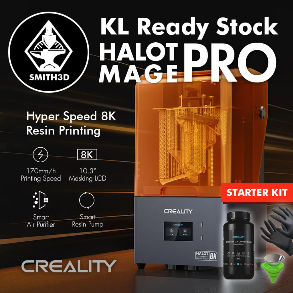 NEW ARRIVAL] Creality Halot Mage Pro Hyper Speed 170mm/h high 8K Resin  Printing 3D Printer 10.3″ 228x128x230mm build - Smith3D Malaysia